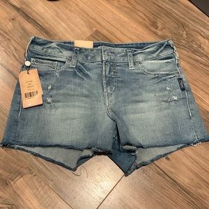 Silver Aiko Jean Shorts Size 28 NWT